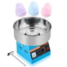 VEVOR Commercial Cotton Candy Machine Sugar Floss Maker Stainless Steel Blue