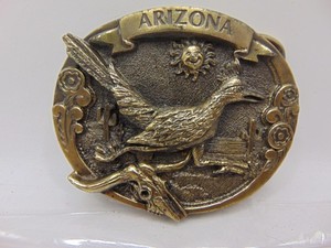 Vintage Belt Buckle 1984 Great American Company Arizona Roadrunner
