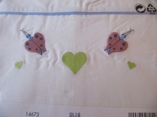 Ikea Baby Crib Set Flat/Top Sheet and Pillowcase , New Unopened, White with Embr