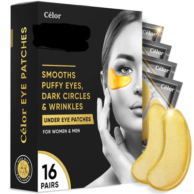 CELOR Under Eye Patches - Golden Under Eye Mask with Amino Acid & Collagen 16 ct
