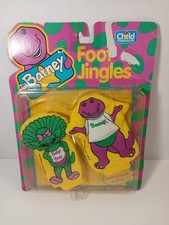 Barney the Dinosaur Baby Bop Foot Jingles Baby Socks Rattle Booties Vintage 1993
