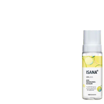 2tlg. ISANA 1,5% AHA Reinigungsschaum | Sanfte Reinigung vegan +  Kosmetikband