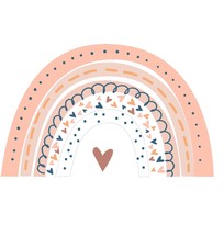 Kids Bedroom Nursery Multicolored Boho Rainbow Design Vinyl Wall Decal Sticker