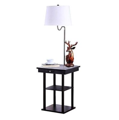 Rack End Table Floor Lamp Attached Built In Table Side End With 2