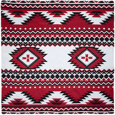 Wyoming Traders Wild Rag Southwest Print Red / Black 100 Silk Scarf - 34.5"