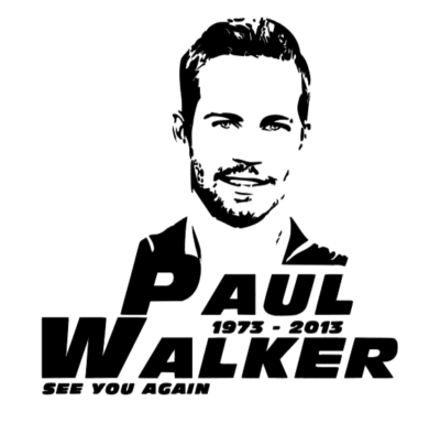 Paul Walker '2 Fast 2 Soon' with car Car/Van/Window Decal