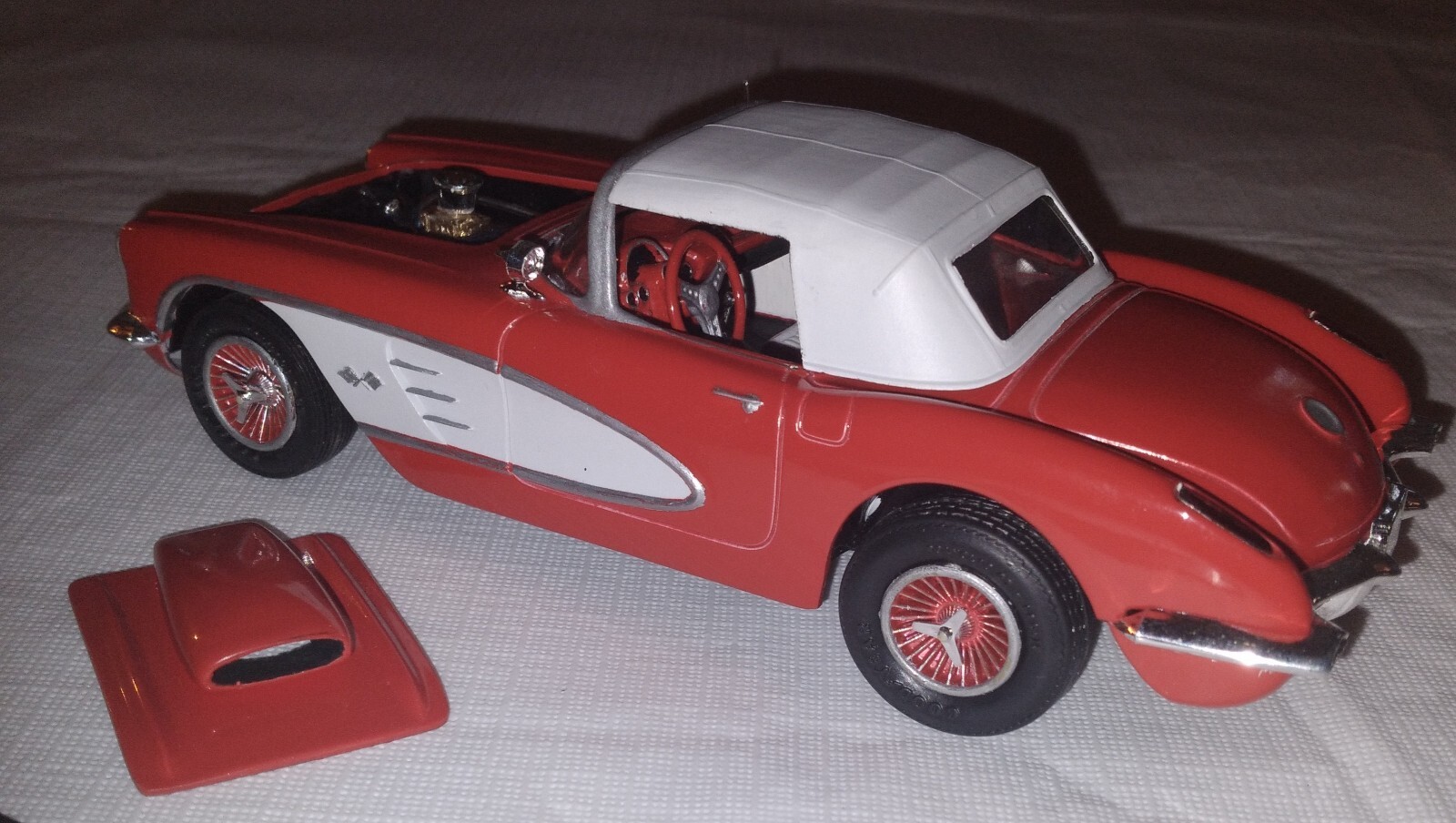 PRO BUILT MODEL CAR AMT VINTAGE 1959 CORVETTE CLEAN COUPE BUILT DETAIL