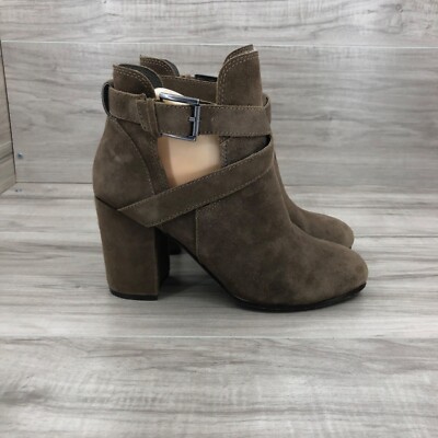 Ash Ankle Boots Women's 37 Famous Brown Suede Buckle Heel