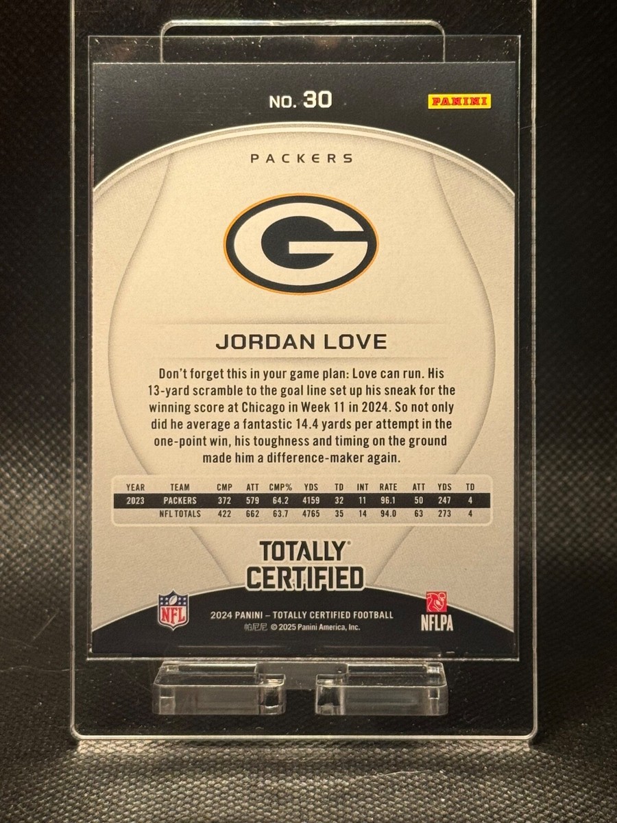 2024 Panini Totally Certified Football - Jordan Love #30 Purple