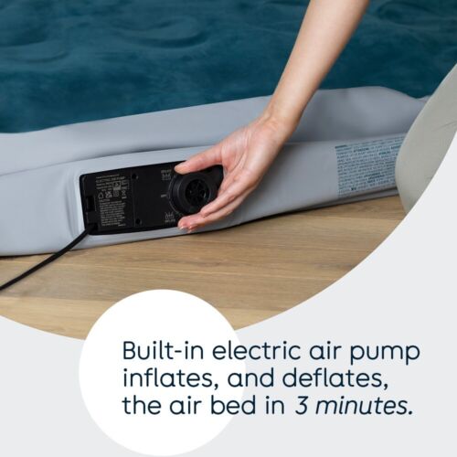 Colchón de cama de aire inflable de doble altura con bomba eléctrica incorporada para camping - Imagen 4 de 10