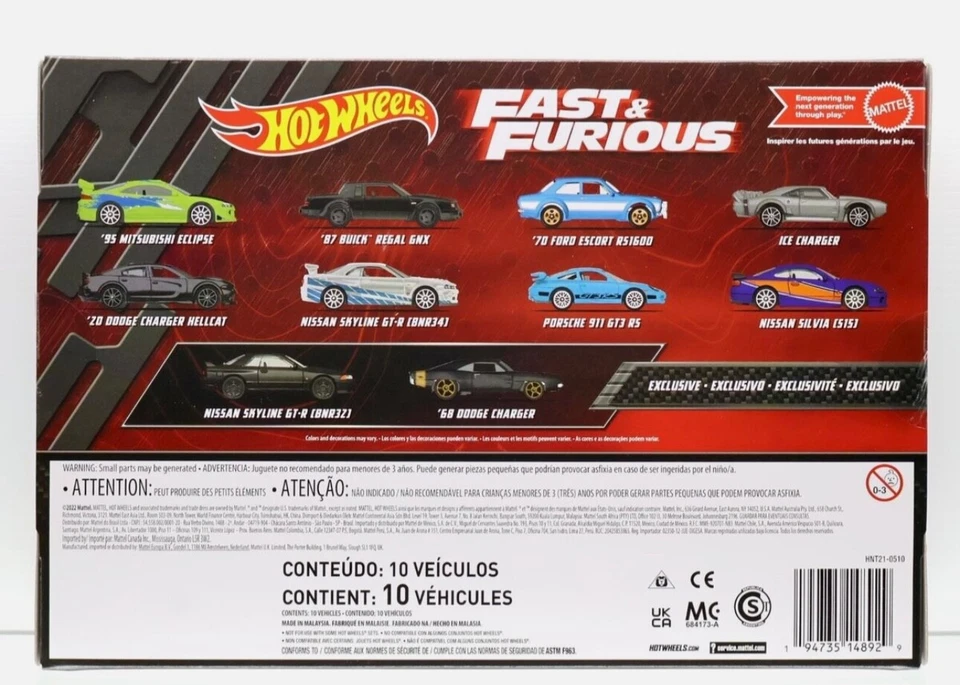 Hot Wheels 1/64 Fast and Furious Series 1 2022 - Juego de caja de 10 exclusivos inc Foto 2 de 3