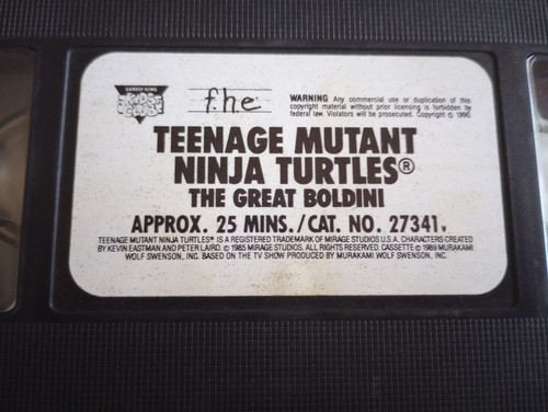 Teenage Mutant Ninja Turtles The Great Boldini VHS Video FHE Burger King TMNT - Picture 8 of 10