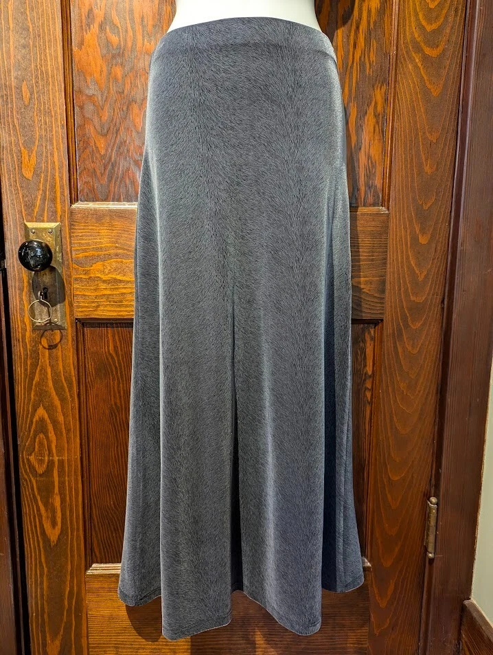 FALDA MAXI/HASTA EL TOBILLO TERCIOPELO GRIS estampado de piel negra elástica noche gótica XS 1E Foto 2 de 4