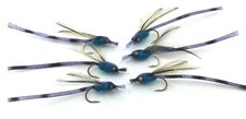 ADULT BLUE DAMSEL -Trout Fly Size 10 PACK of 6 Fantastic Qualität tying #179
