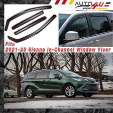 Fits 2021-2025 Toyota Sienna In-Channel Vent Window Rain Visors Guard Deflectors