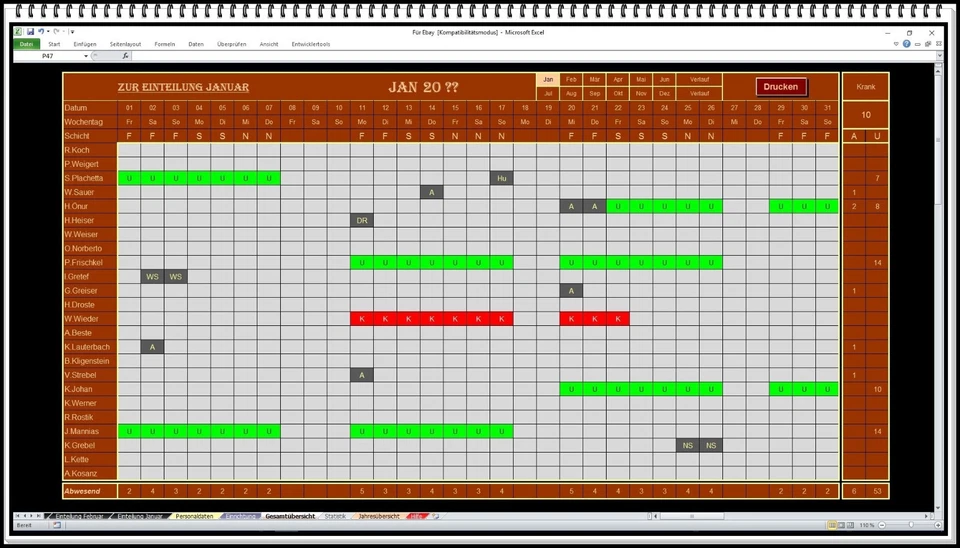Software zur Dienstplanung Urlaubsplanung Urlaubsplan 2026 2027 ohne Folgekosten
