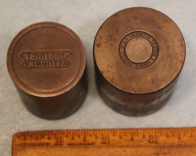 NY QUEENS COUNTY DISTRICT ATTORNEY & DA BANNER 2 Badge STEEL