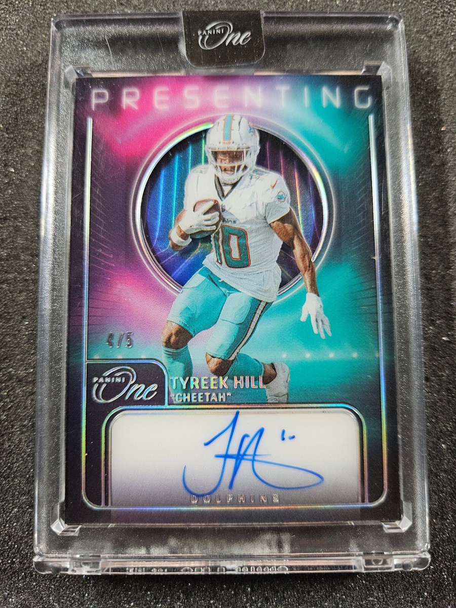 🌟 TYREEK HILL 2023 PANINI ONE PRESENTING Auto #/5 PLATINUM Miami