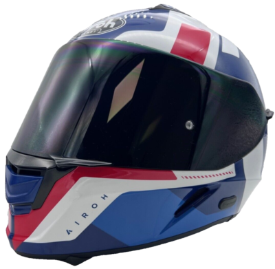 AIROH SPARK SHOGUN BLUE/RED GLOSS M FULL FACE ROAD HELMET Marked
