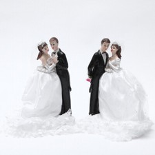 Fashion Elegant Wedding Cake Toppers Figurine Bride Groom Marriage Gift Topper