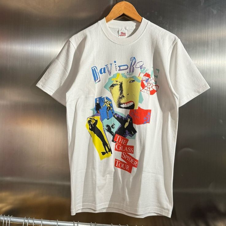 DAVID BOWIE - THE GLASS SPIDER TOUR WHITE UNISEX TSHIRT S-5XL
