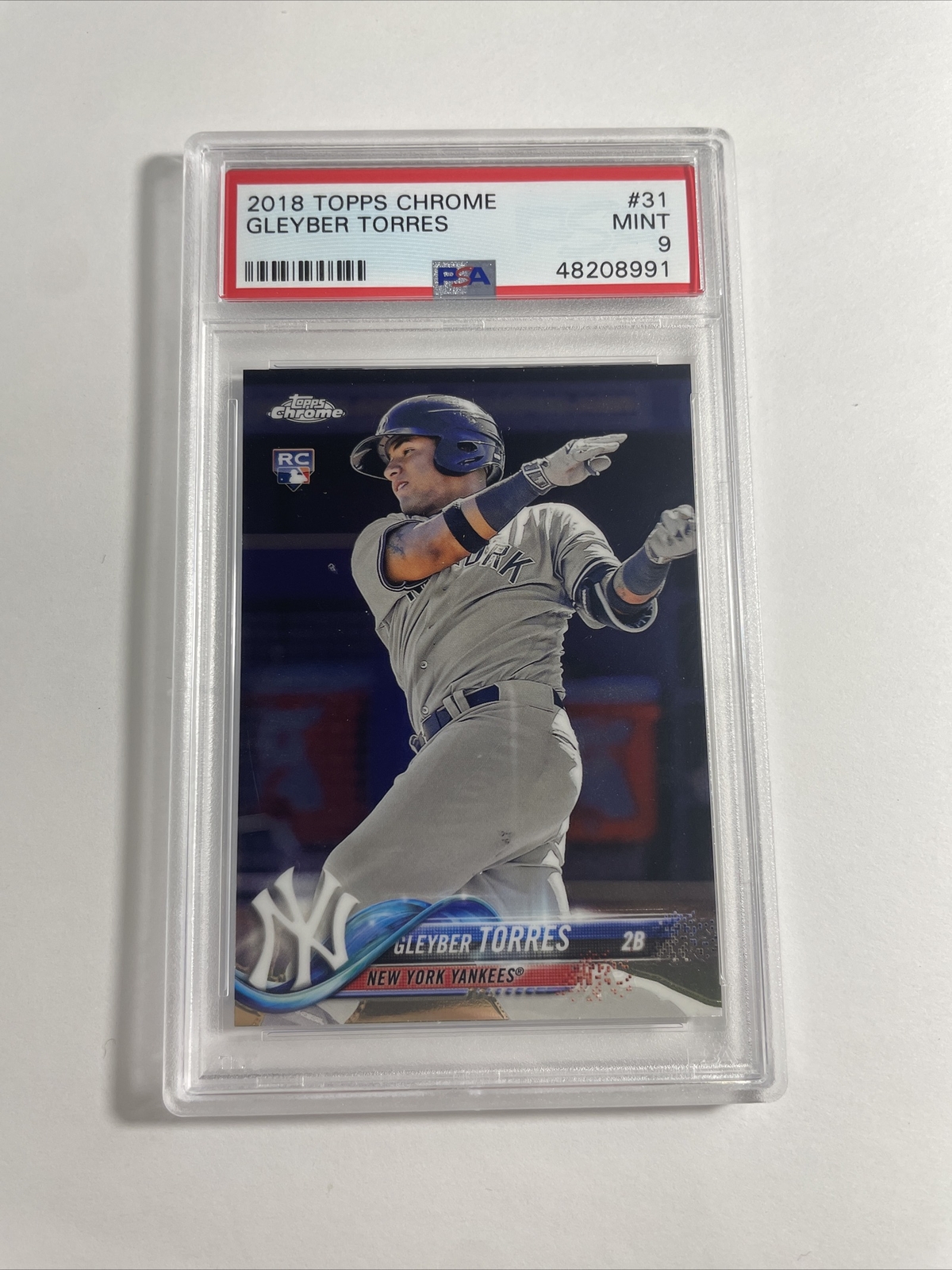2018 Topps Chrome #31 Gleyber Torres PSA 9 Yankees Rookie Card!