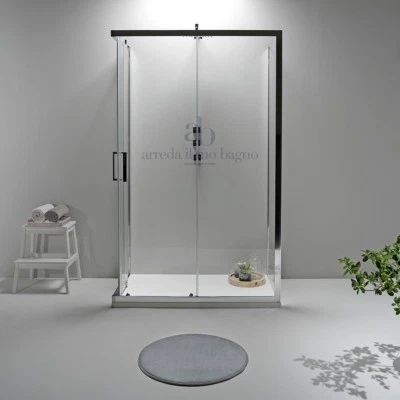 ELITE Box doccia Tre 3 Lati Trasparente Scorrevole 6 mm Varie Misure