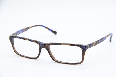 NEW VANNI V3657 A346 BROWN BLUE AUTHENTIC EYEGLASSES FRAMES 54-16
