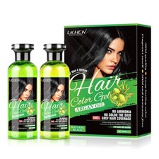 LICHEN PROFESSIONAL HAIR COLOR GEL BLACK OR BROWN, No Color to the Skin
