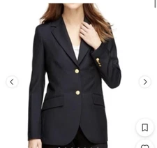 Brooks Brothers Loro Piana Two-Button Wool Blazer Almost Black Size 6 NEW