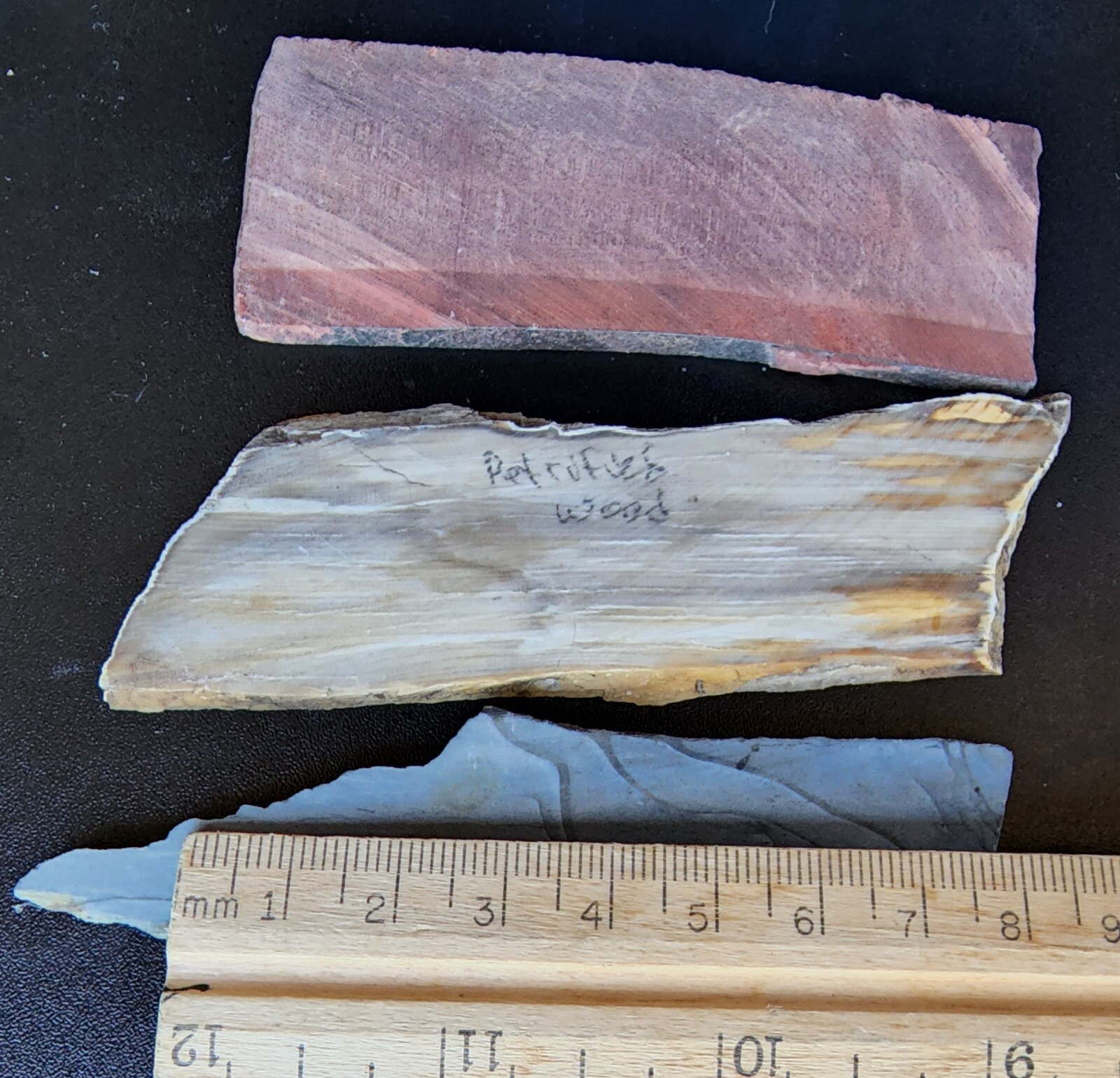 Red tiger eye, petrified wood, Unknown Jasper, Lapidary Slabs 103 grams