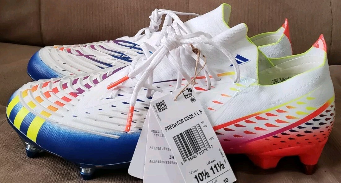 Adidas Predator Edge.1 L SG GW1014 White Soccer Cleats Shoes  display picture 2