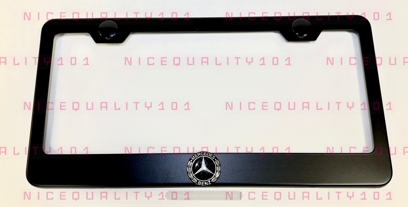 3D Mercedes Benz AMG Stainless Steel Black Finished License Plate Frame