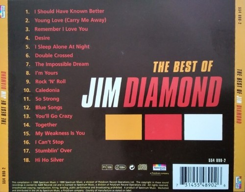 Jim Diamond - Best Of The 1999 Audio CD Album - Picture 2 of 3