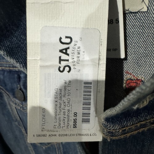Levi's Denim Trucker Jacke X Stag Provisions "Lucky As F*ck" Ft. Lonesome Large - Bild 9 von 12