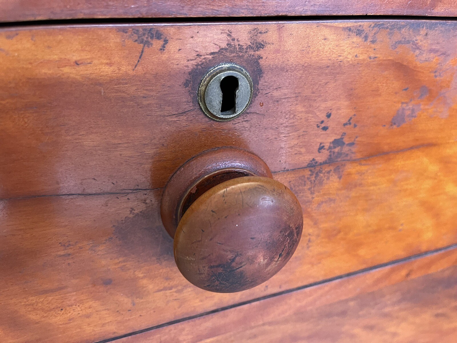 Antique Vintage Chest Of Drawers 2 Over 3 Mahogany? Victorian? Bun Feet