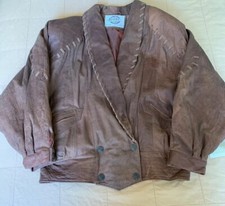 Global Identity G-111 Leather Bomber Women’s Jacket Size M Brown