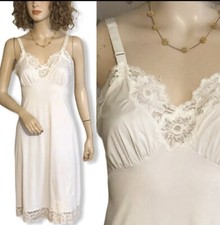 Vintage Slip Lorraine Hollywood Glam Pin Up Sissy Lace Ivory Sz 32