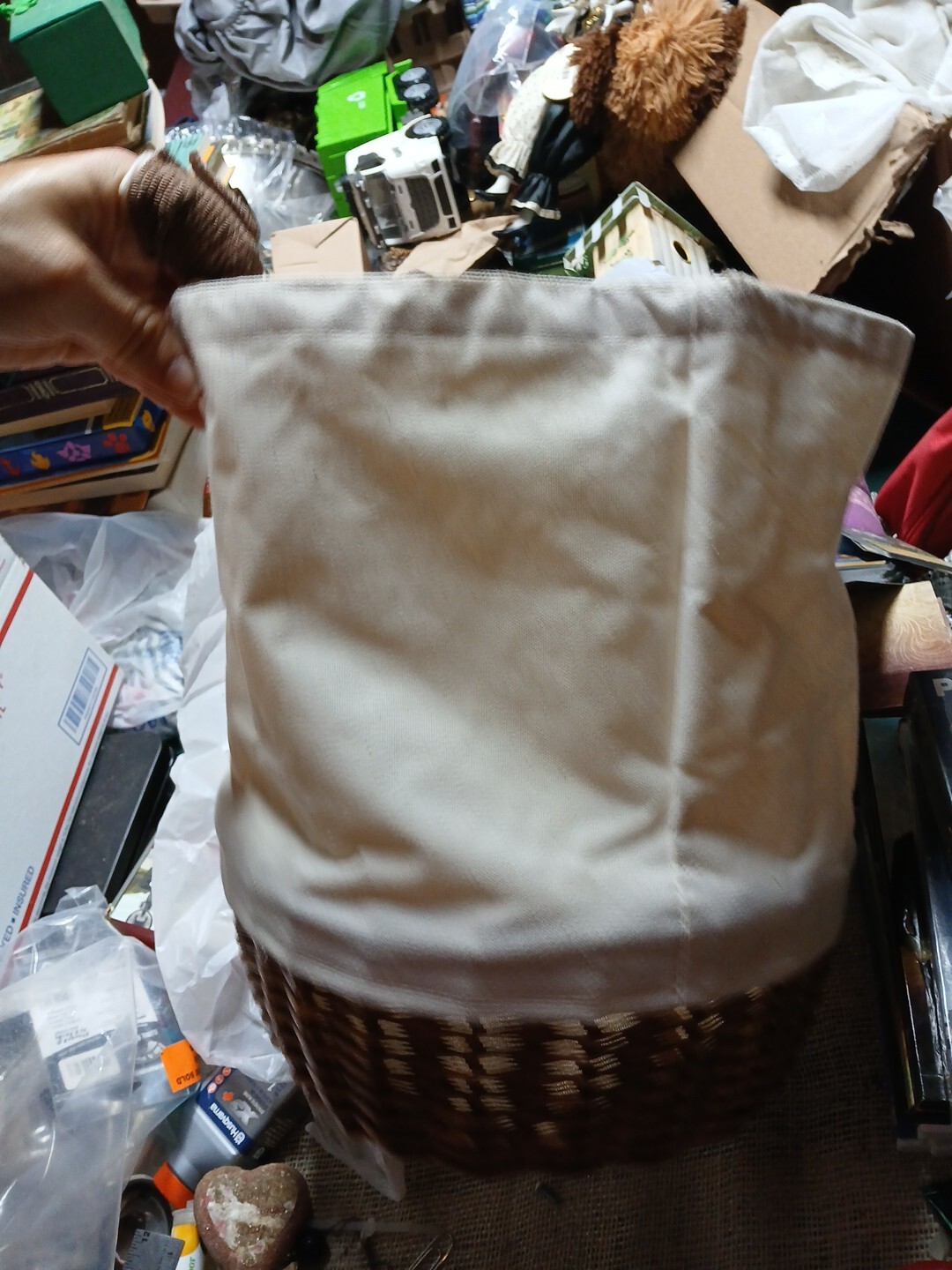 PICNIC TIME Arizona Cardinals Coronado Canvas and Willow Basket MICKEY Tote