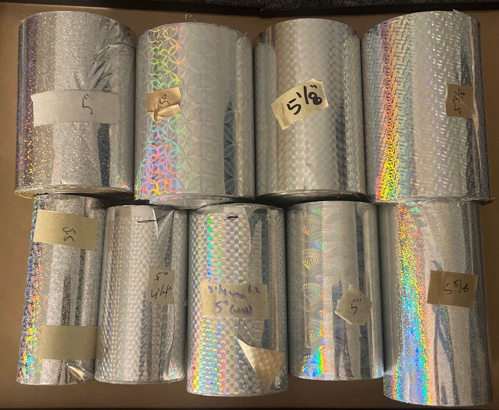 Holographic Silver Hot Stamping Foil Lot of 9 Rolls - SH002