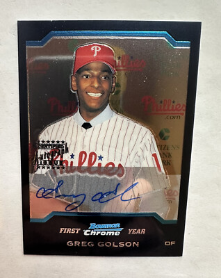 Greg Golson - 2004 Bowman Chrome First Year Rookie Autograph RC Auto ...