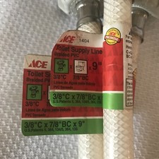 3-ACE toilet supply line braided PVC 3/8Cx7/8BC " X 9  Long