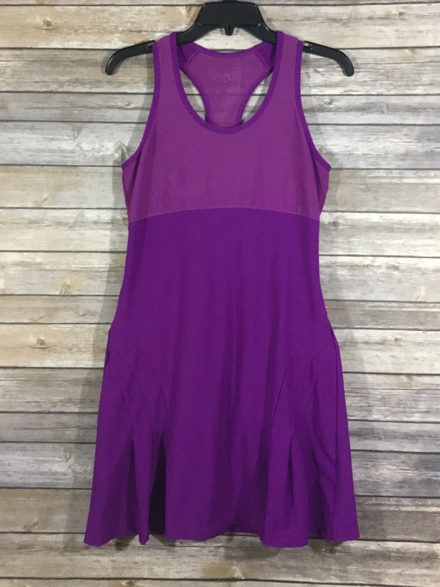 Athleta Womens Racerback Pleated Athletic Dress 221066 Small Purple Stretch  P12 | eBay