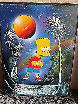 #ad Original Pop Art Bart Simpson Acrylic on Board Signed by Artist Mark O#x27;Neill quot;05 $49.00
