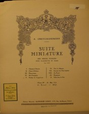 Clarinet  Piano Suite Miniature 5 "Fanfare de Coquelicots" Gretchaninoff New