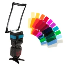 Rogue Flashbender 2 Bounce Card Reflector + 10 Color Flash Gels + 2 Gel Bands