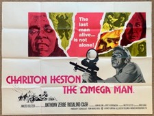 UK QUAD POSTER ORIGINAL - THE OMEGA MAN [1971] Charlton Heston