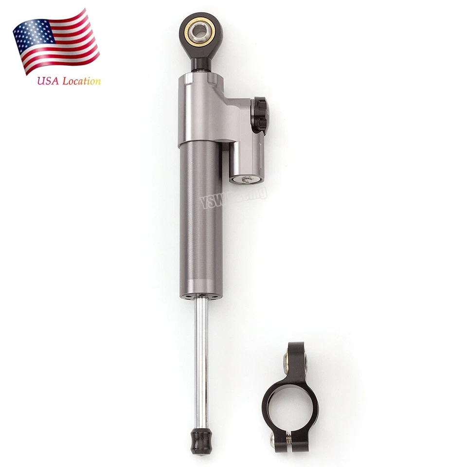 Amortiguador de dirección CNC gris y negro para Suzuki GSXR600 750 2006 2007-2010 Foto 2 de 4