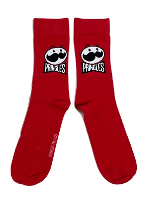 SOCK SHACK Pringles Snacks Mens Red Socks 6-10 UK / 39-44 Eur / 7-11 US