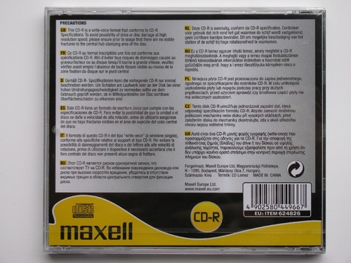 MAXELL CD-R Single DISC WriteOnce 80min 700MB speed-52x JEWEL 624826 NEU 001-160 - Bild 3 von 6